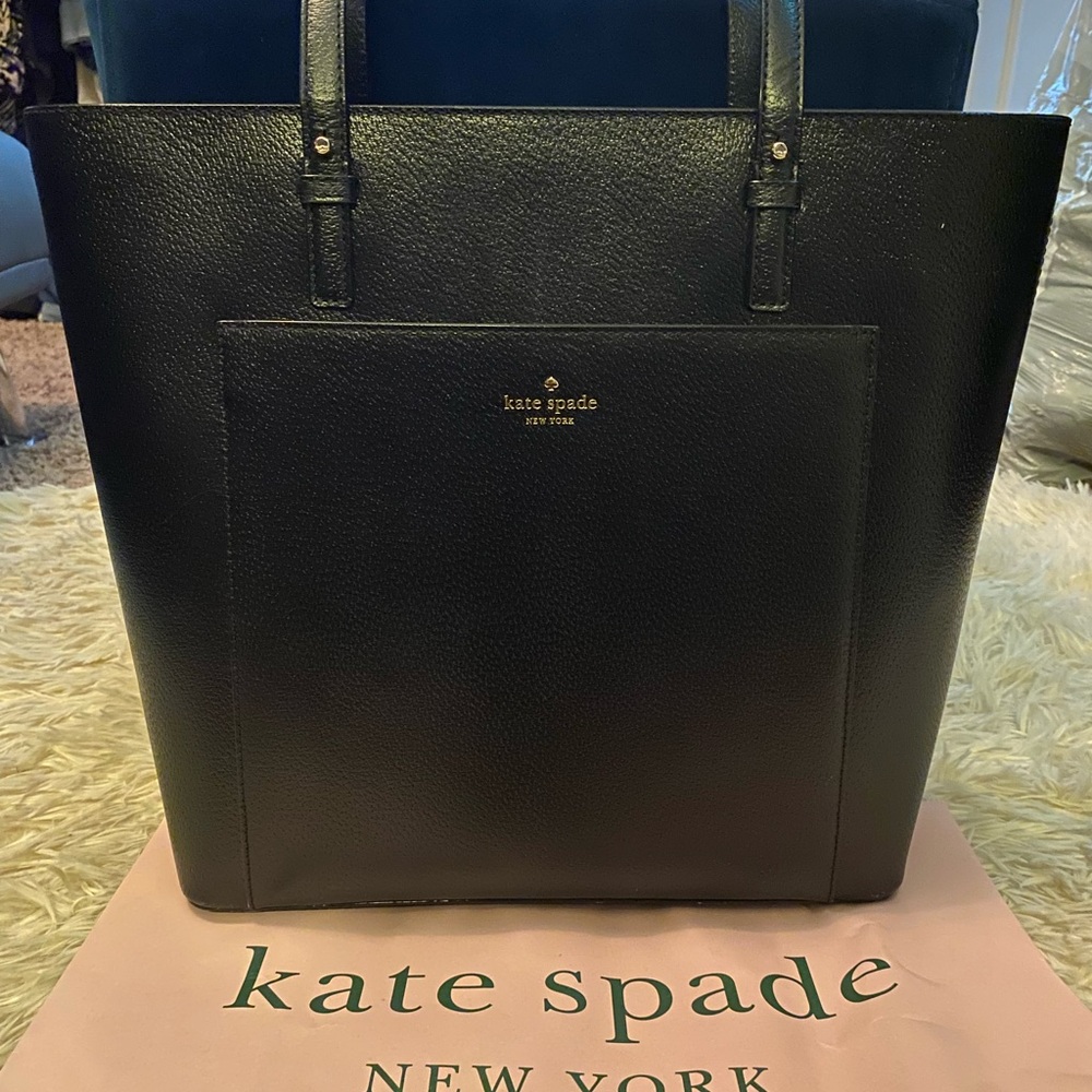Kate Spade Black Leather Tote Bag